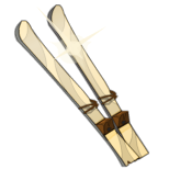Paire de skis de bambou jetable